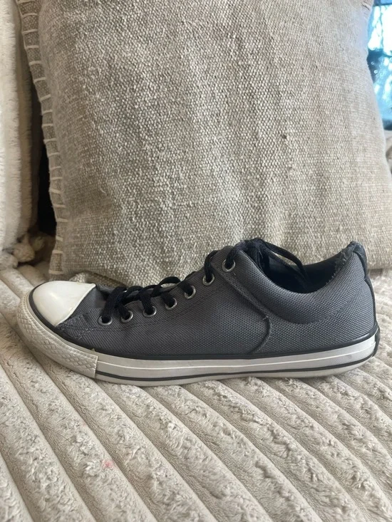 Converse Gray and Black Low-Top Canvas Sneakers - Picture 11 of 12